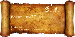 Bakos Atália névjegykártya