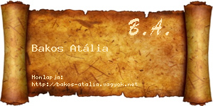 Bakos Atália névjegykártya